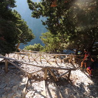 Samaria Gorge - the steps on at the top of the trail